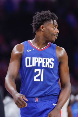 Dec 21, 2023; Oklahoma City, Oklahoma, USA; LA Clippers guard Kobe Brown (21) during the second half against the Oklahoma City Thunder at Paycom Center.